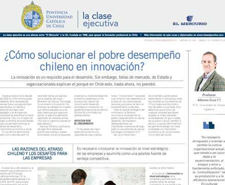 pobre desempeño chileno en innovación, innovación, innovación en Chile
